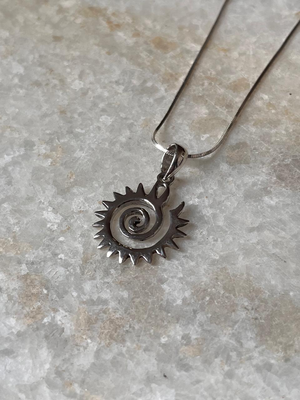 Spiral Sun 925 Sterling Silver Pendant