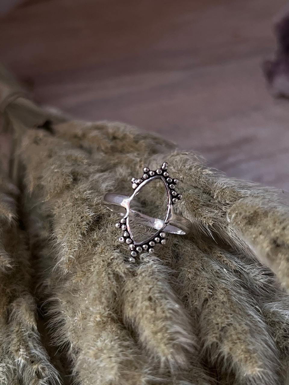Tribal Rawa Almond 925 Sterling Silver Ring