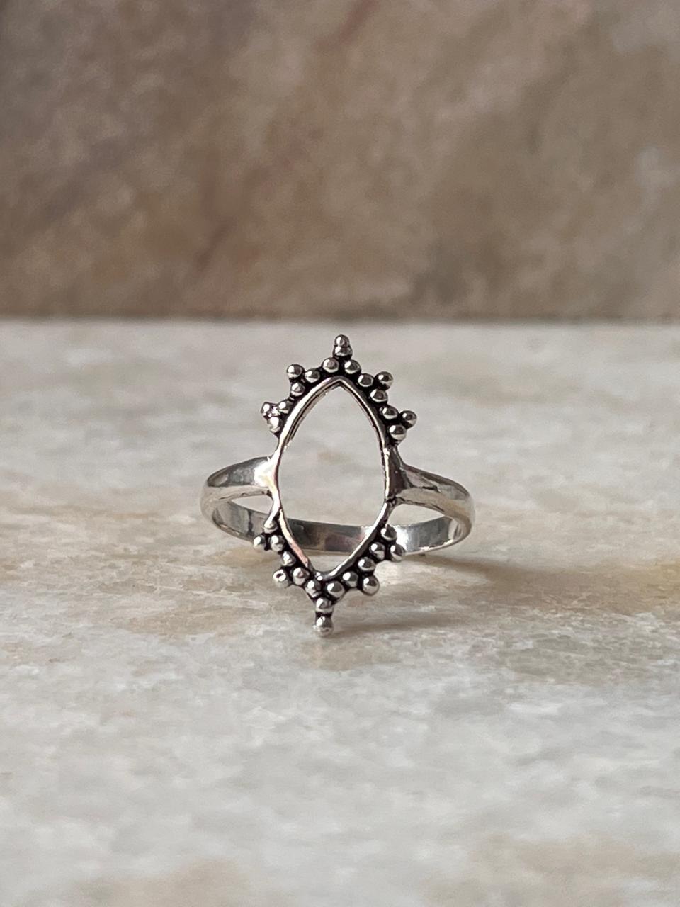Tribal Rawa Almond 925 Sterling Silver Ring