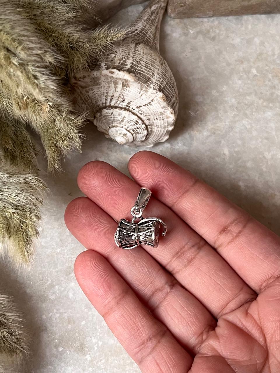 Medium Shiva Damru 925 Sterling Silver Pendant
