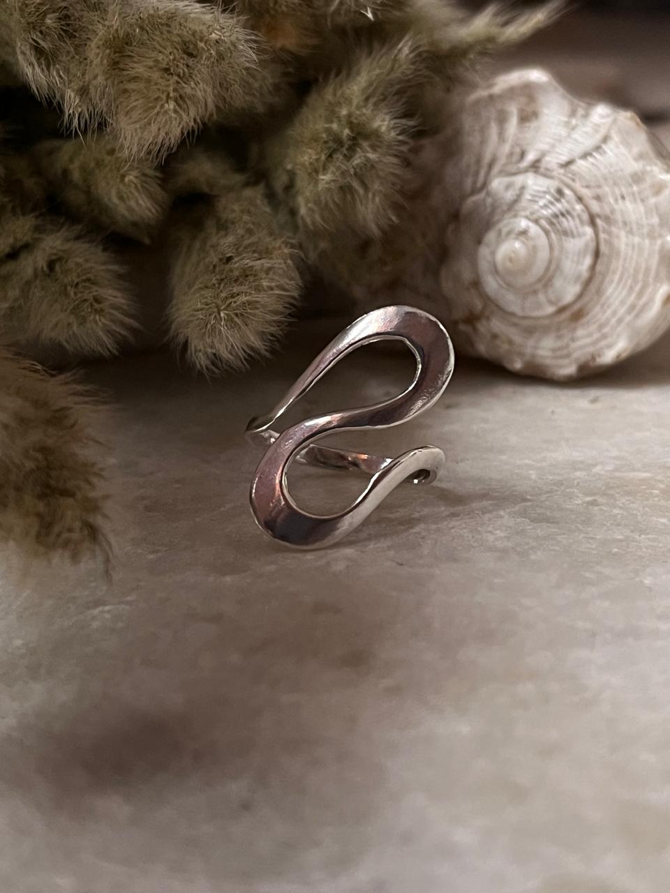 S Sculpture Abstract 925 Sterling Silver Ring