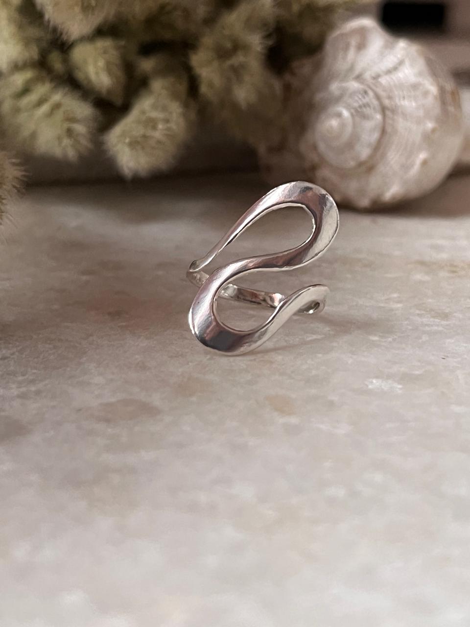 S Sculpture Abstract 925 Sterling Silver Ring