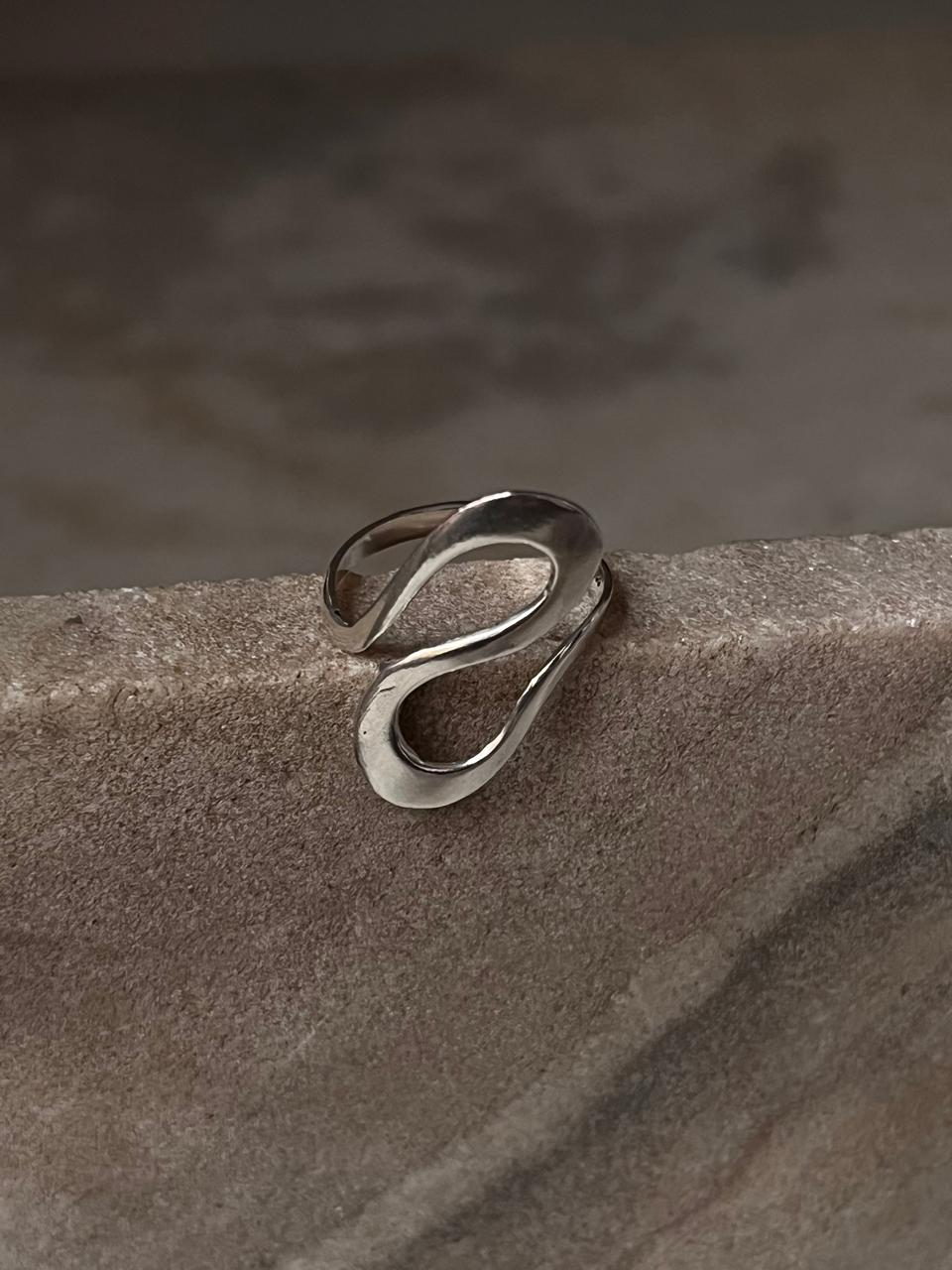 S Sculpture Abstract 925 Sterling Silver Ring