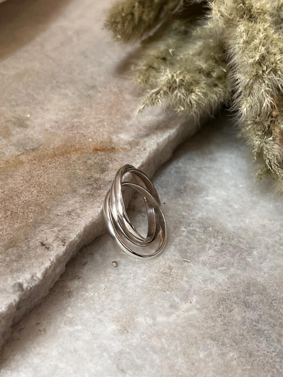 Triple Rolling Band 925 Sterling Silver Ring