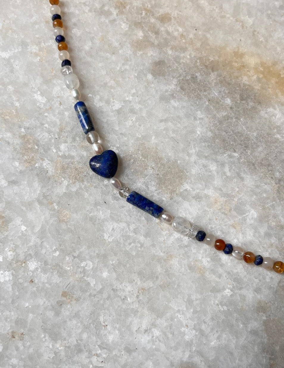 Lapis lazuli, Moonstone, Citrine & Pearl 4mm Round Handcrafted 925 Sterling Silver Bracelet