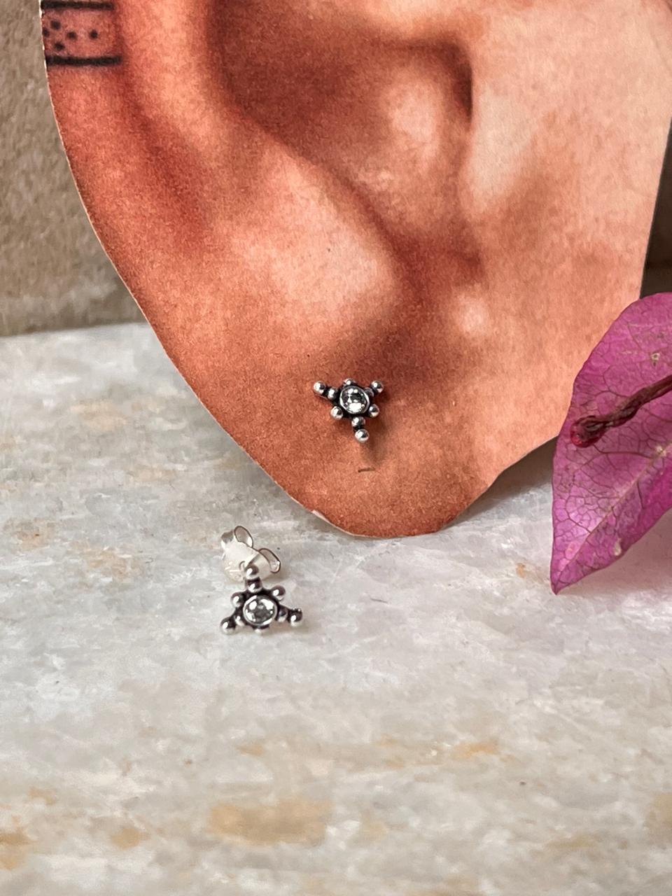 Rawa White Cz Stone Studs 925 Sterling Silver Earrings
