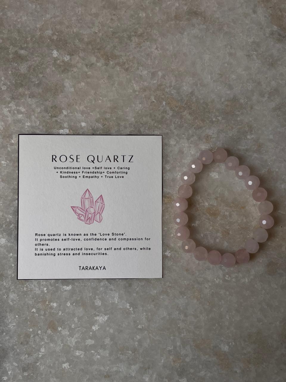 Natural rose quartz gemstone bracelet with 8MM beads