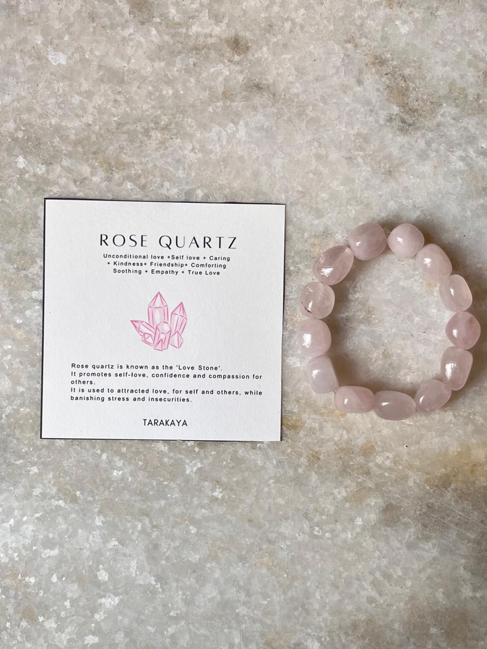 High Quality Rose Quartz Tumble Natural Crystal Bracelet