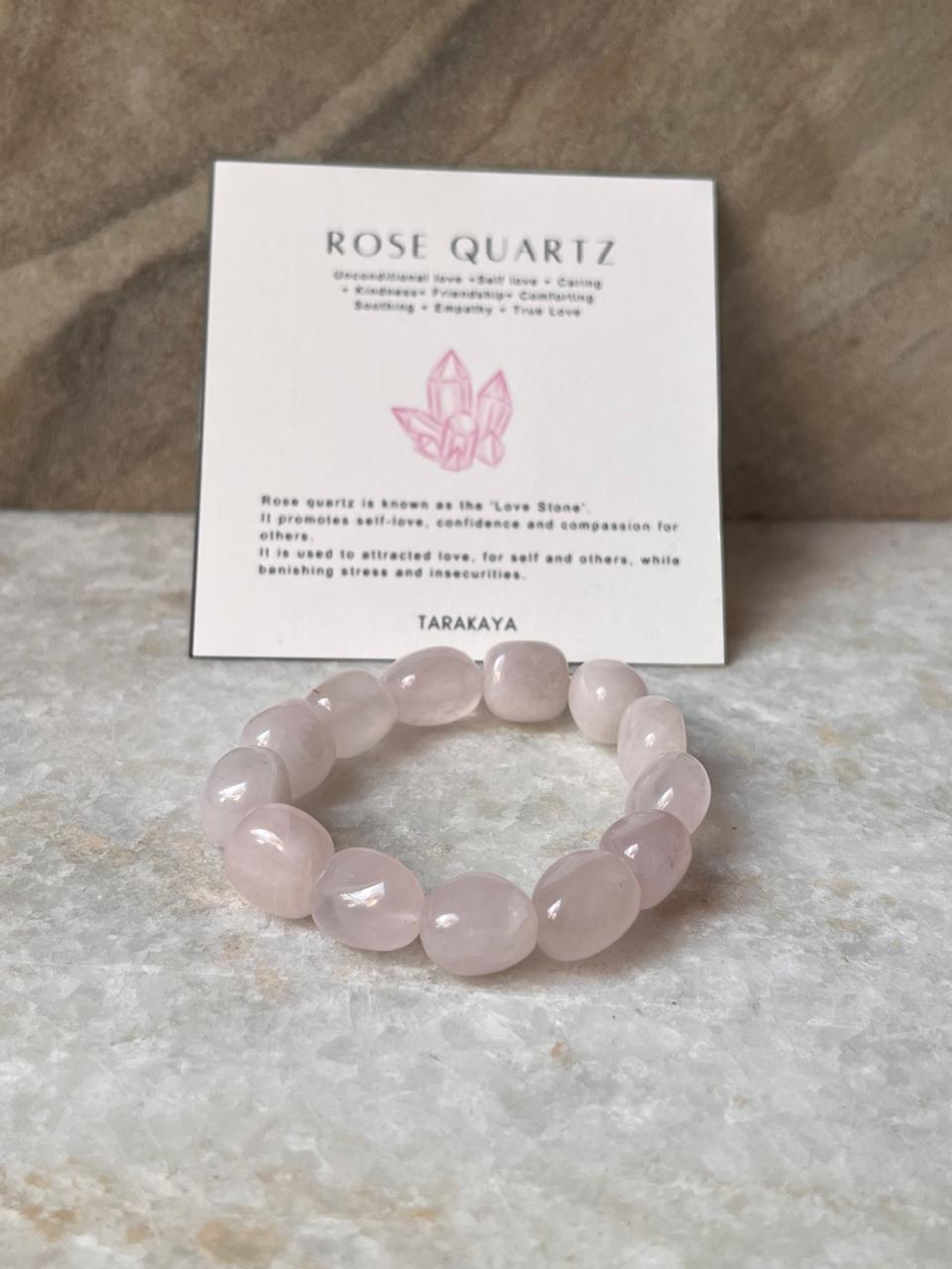 High Quality Rose Quartz Tumble Natural Crystal Bracelet