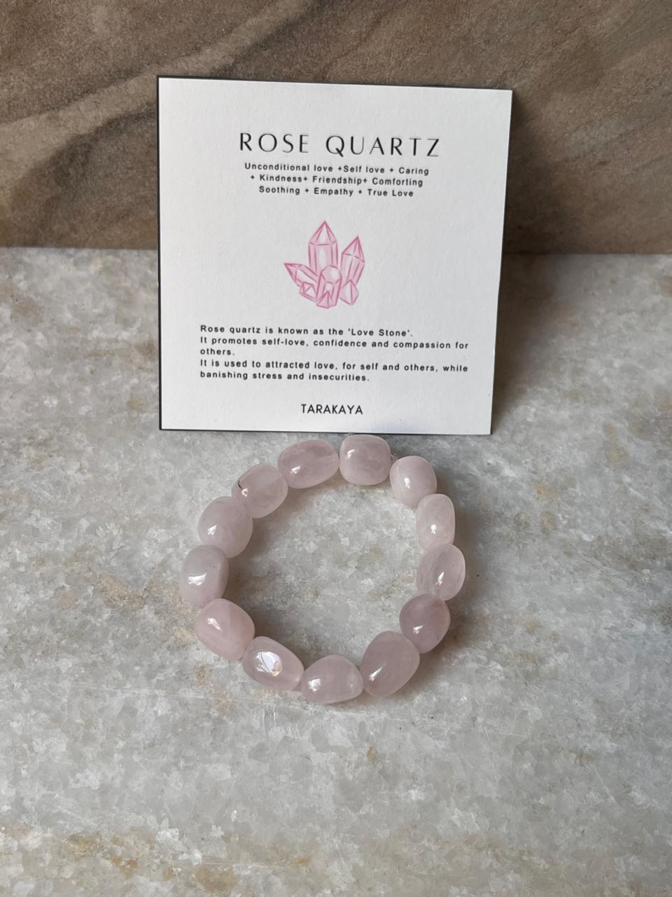 High Quality Rose Quartz Tumble Natural Crystal Bracelet