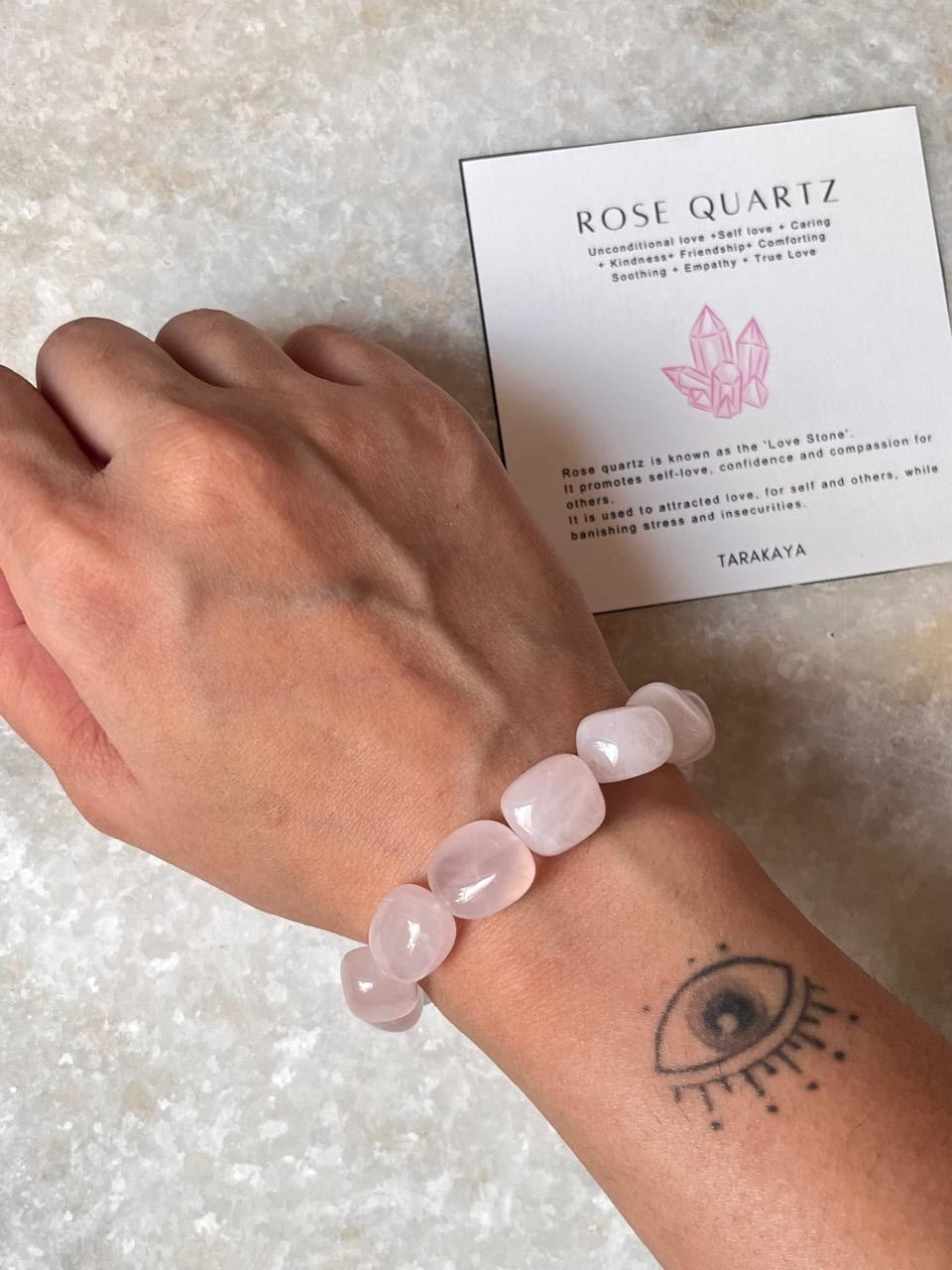 High Quality Rose Quartz Tumble Natural Crystal Bracelet