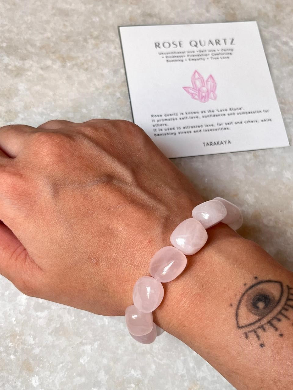 High Quality Rose Quartz Tumble Natural Crystal Bracelet