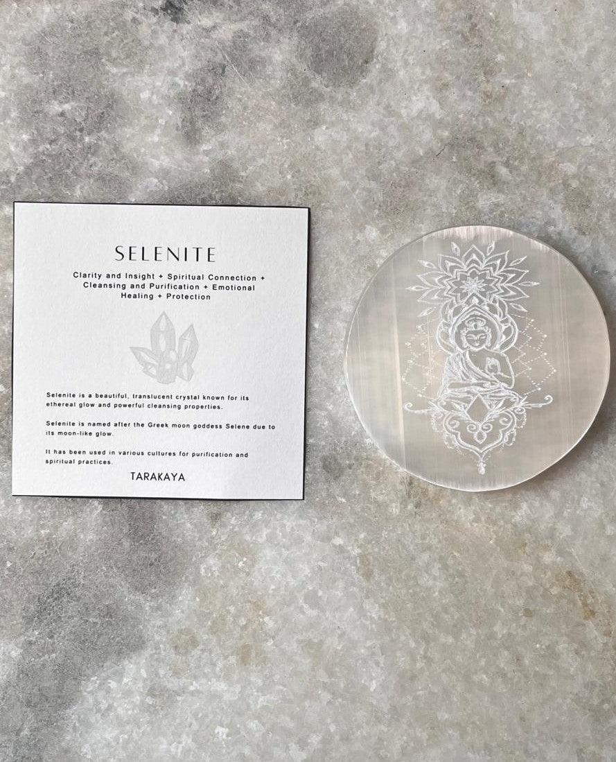 Selenite Charging Plate - Buddha