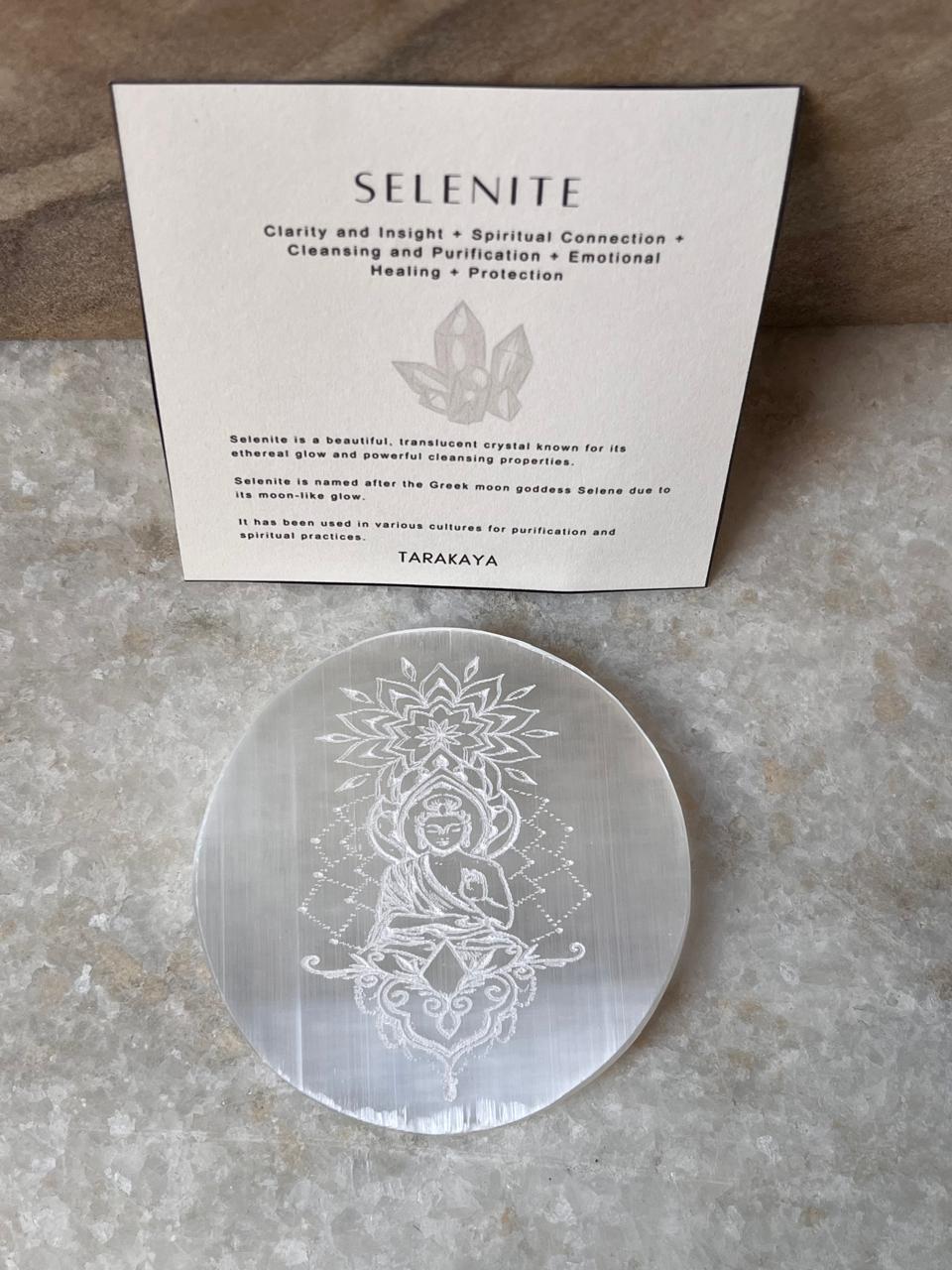 Selenite Charging Plate - Buddha