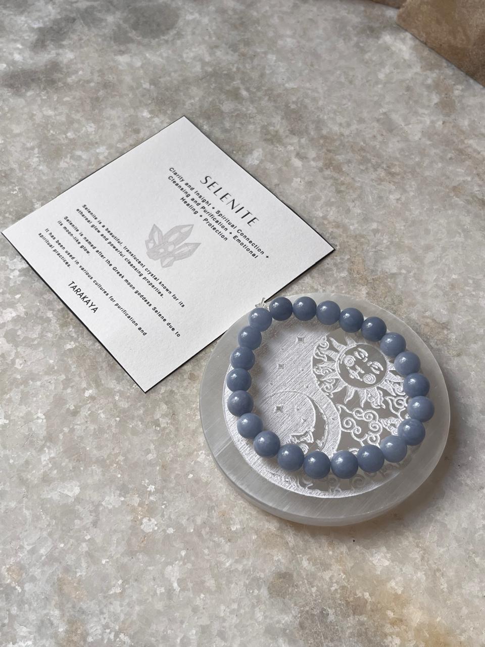 Selenite Charging Plate - Yin Yang- Moon Sun & Stars