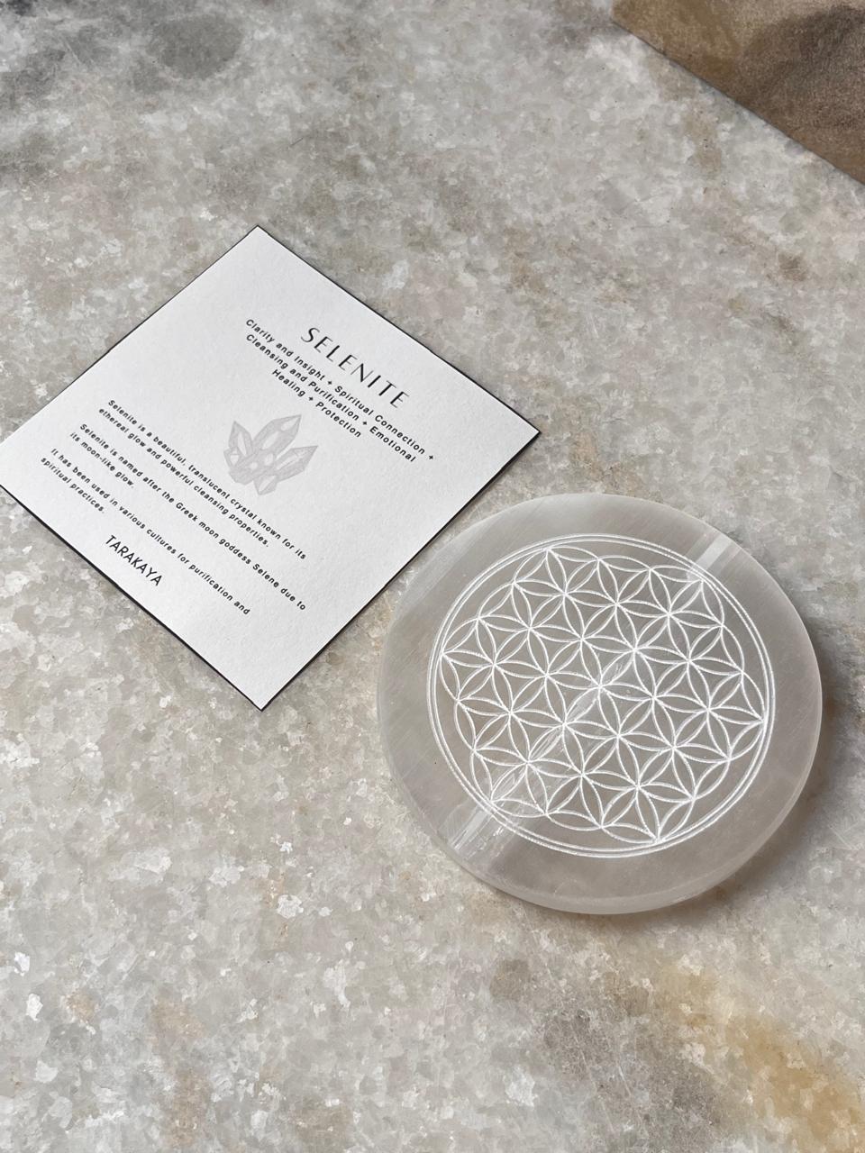 Selenite Charging Plate -flower Of Life