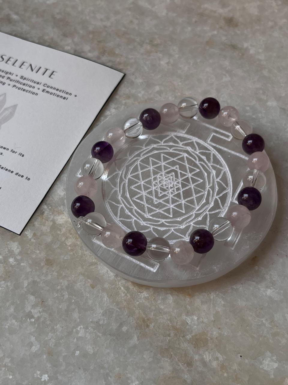Selenite Charging Plate - Shree Yantra