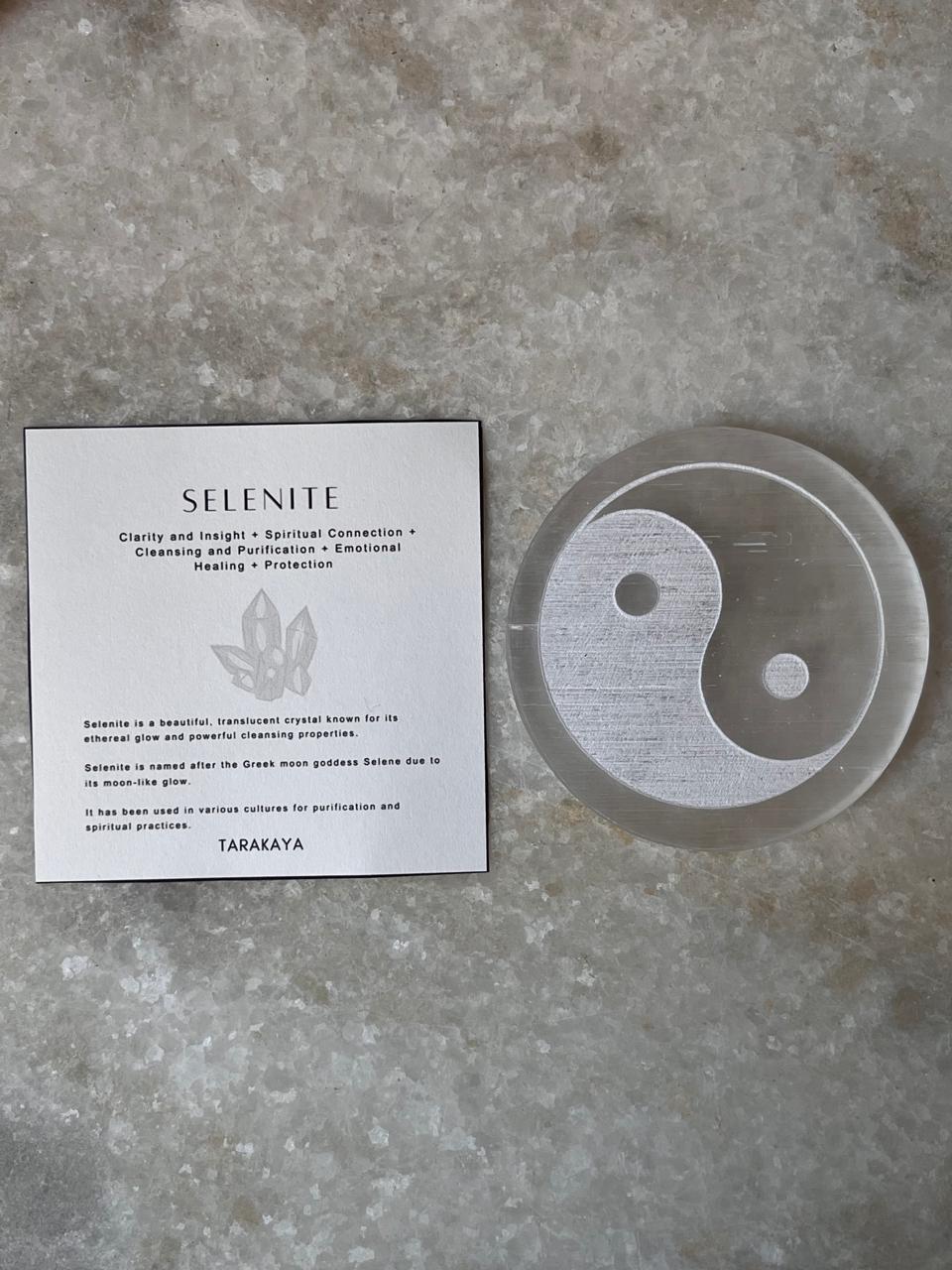 Spiritual Selenite Yin Yang Charging Plate for Crystals