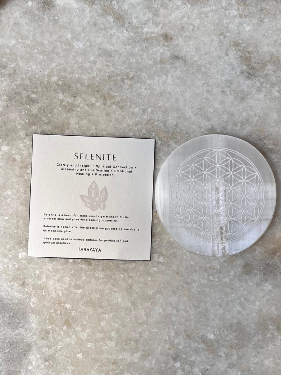 Selenite Charging Plate -flower Of Life