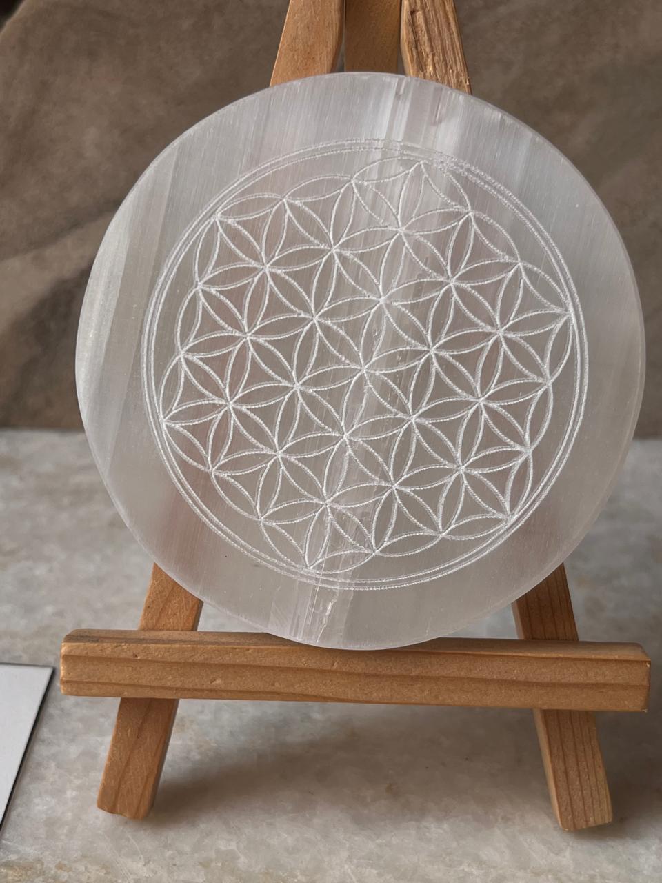 Selenite Charging Plate -flower Of Life