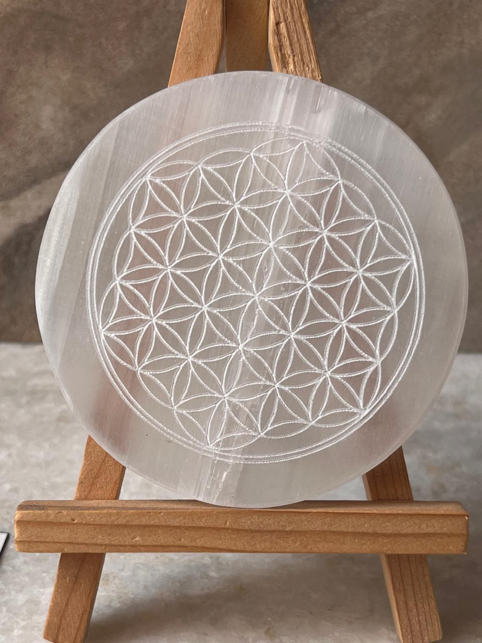 Selenite Charging Plate -flower Of Life