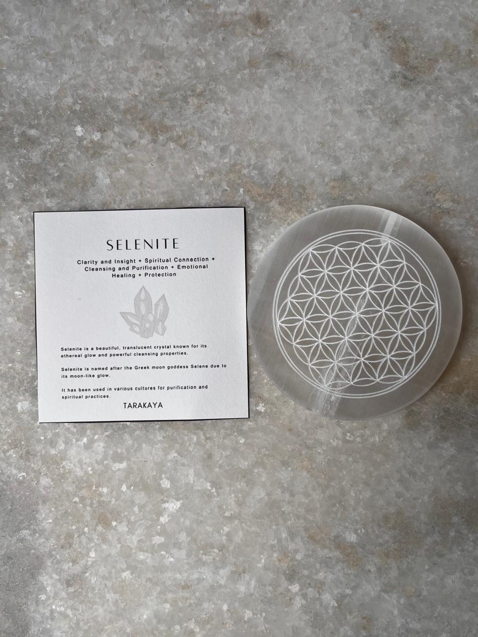 Selenite Charging Plate -flower Of Life