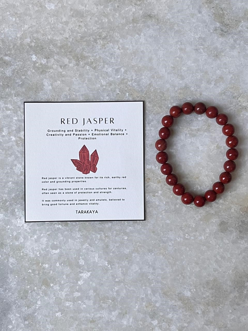 Red Jasper Natural Crystal Bracelet 8MM