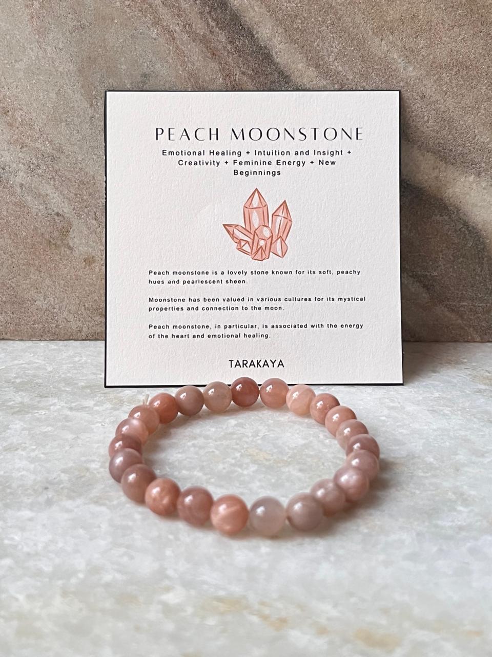 Peach Moonstone Natural Crystal Bracelet 8mm