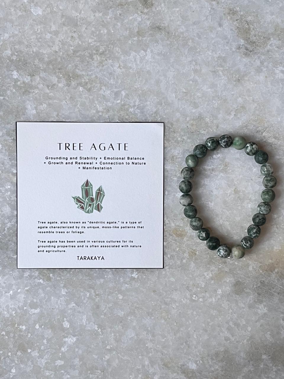 Tree Agate Natural Crystal Bracelet 8MM