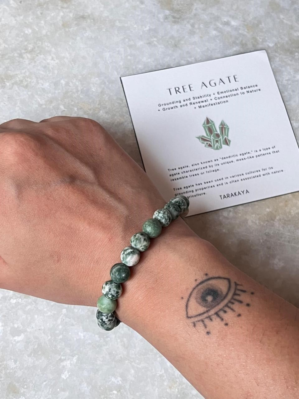 Tree Agate Natural Crystal Bracelet 8MM