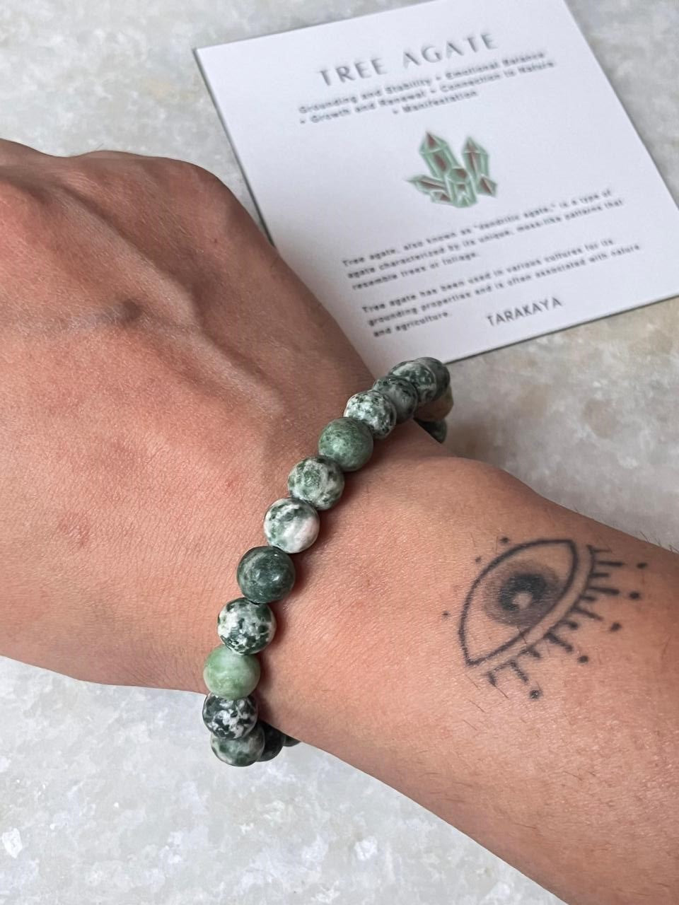 Tree Agate Natural Crystal Bracelet 8MM