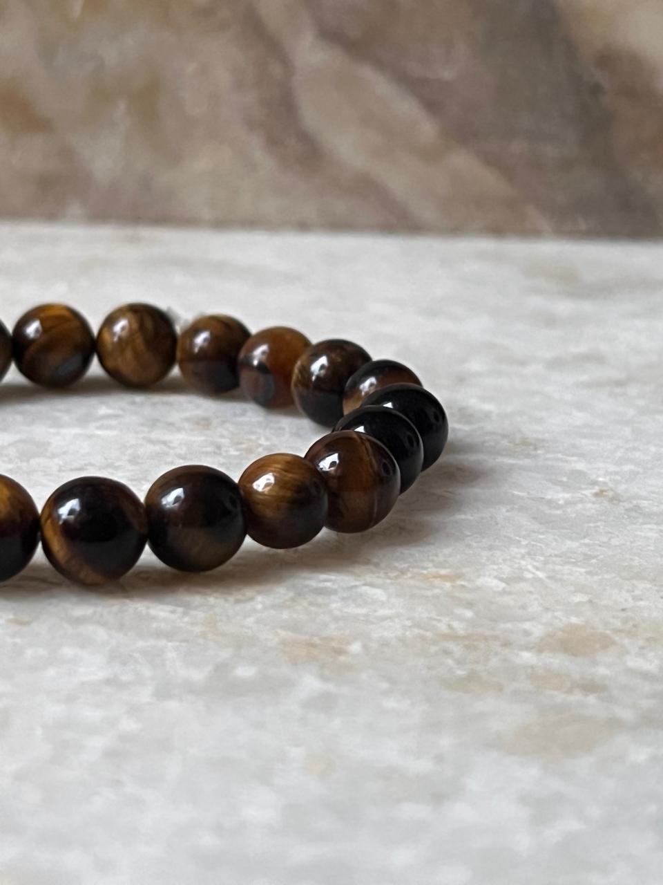 8MM Tiger’s Eye Gemstone Bracelet for Confidence and Courage