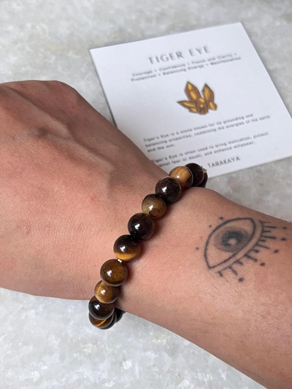Tiger’s Eye Natural Crystal Bracelet 8MM Round Beads
