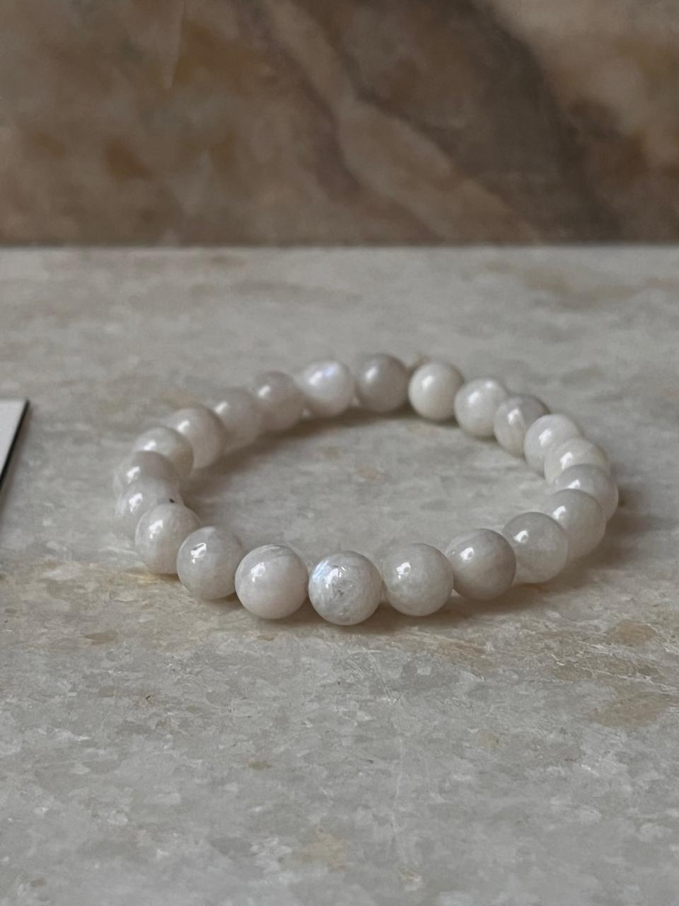 Moonstone Energy Bracelet 8mm Natural Beads