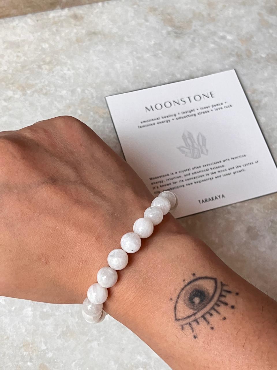 Natural AAA Grade Moonstone Stretch Bracelet 8mm