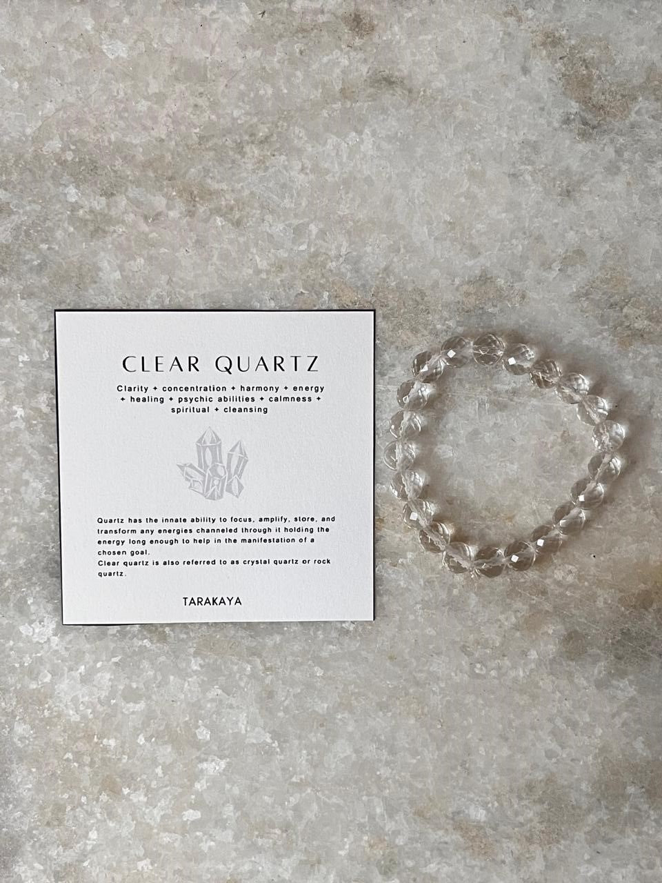 Clear Quartz Crown Chakra Bracelet 8MM Beads