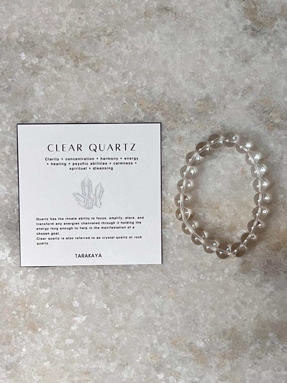 8MM Clear Quartz Healing Crystal Bracelet for Clarity