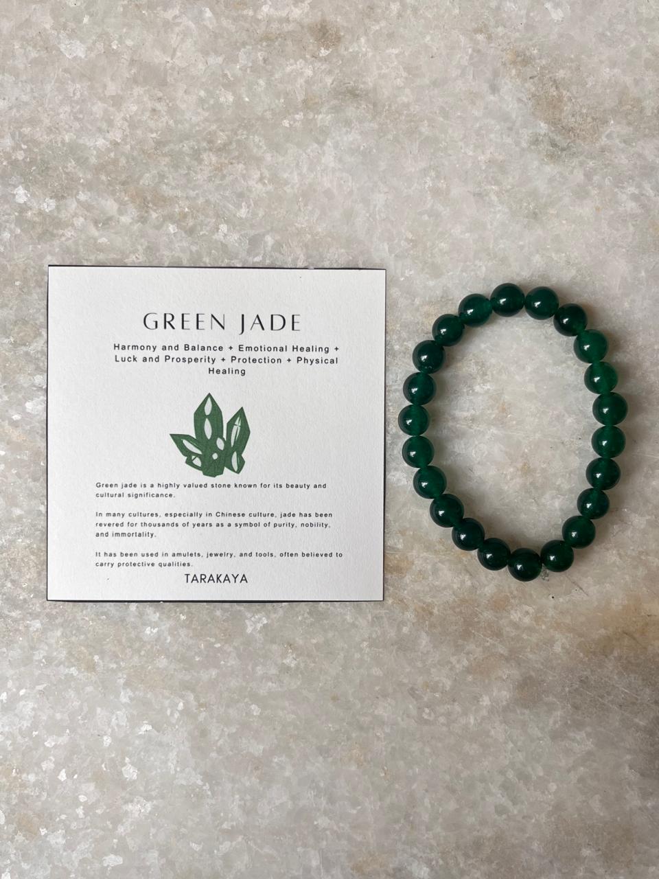 Green Jade Natural Crystal Bracelet 8MM