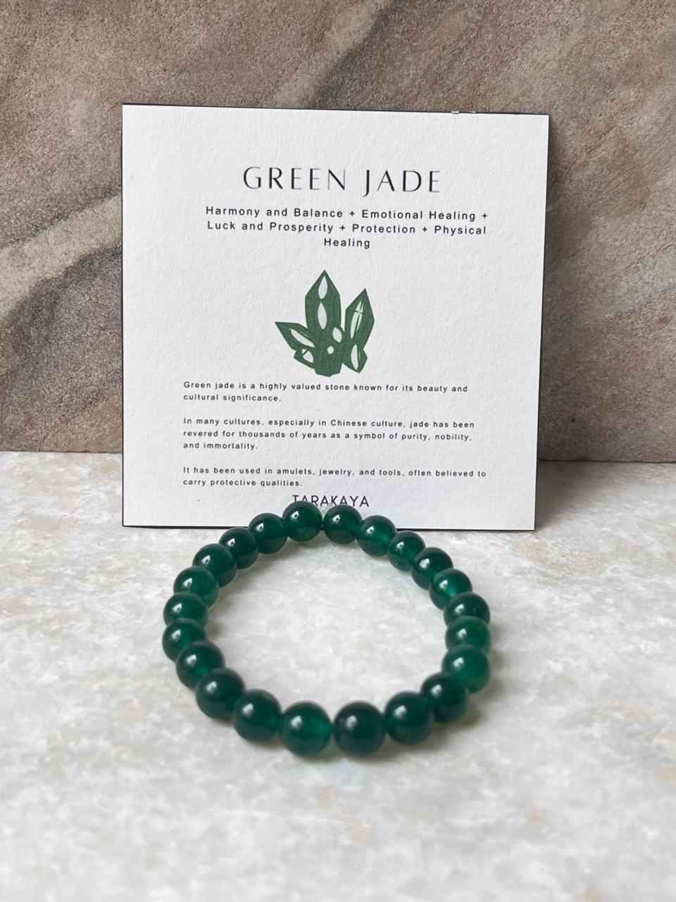 Green Jade Natural Crystal Bracelet 8MM