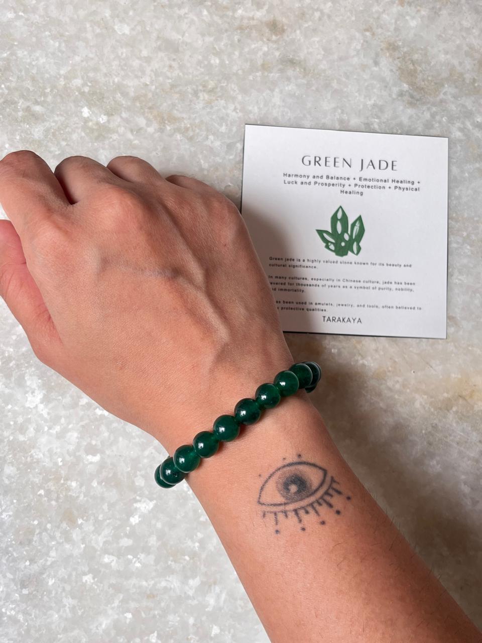 Green Jade Natural Crystal Bracelet 8MM