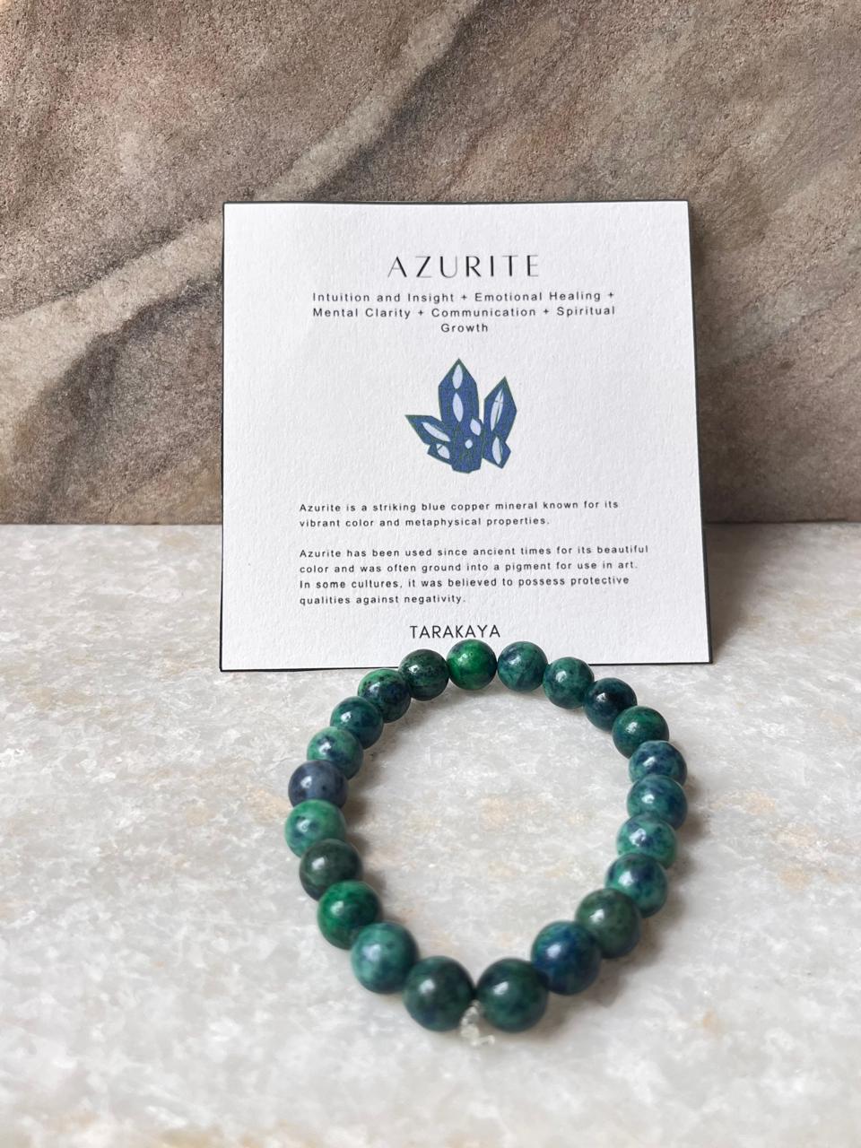 Azurite Natural Crystal Bracelet 8MM