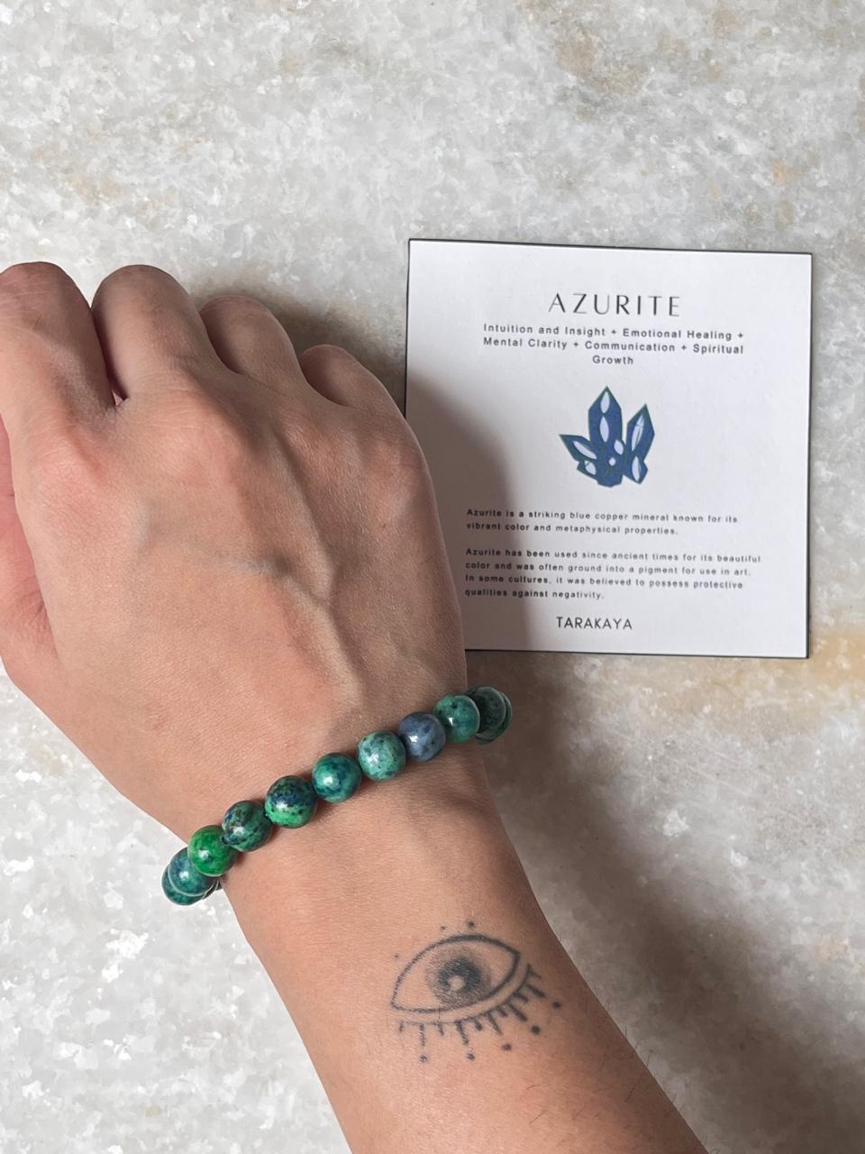Azurite Natural Crystal Bracelet 8MM