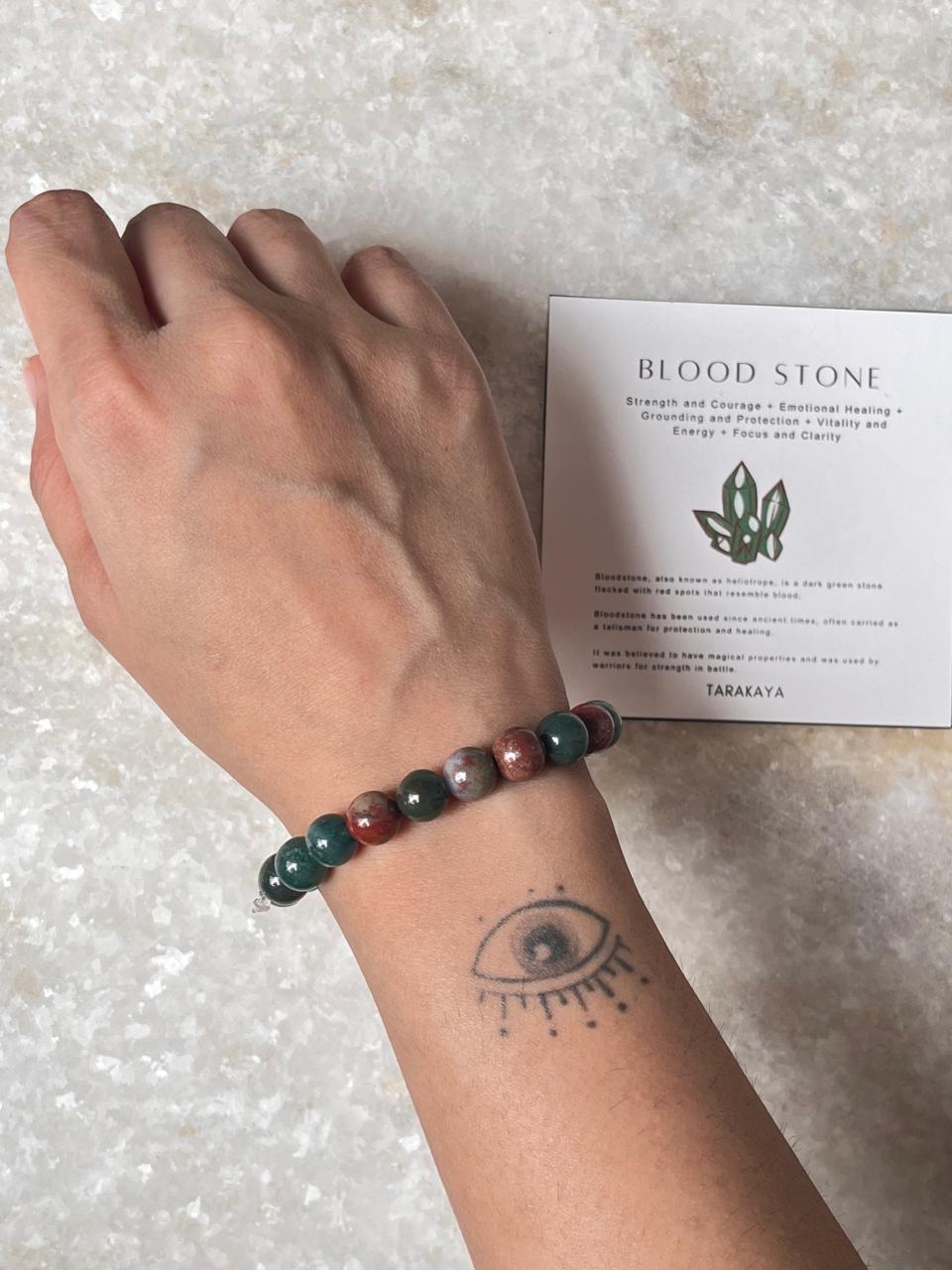 BloodStone - Natural Crystal Bracelet 8MM