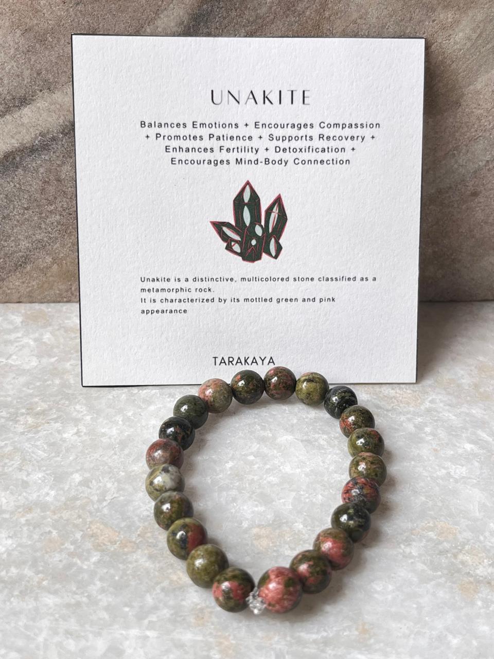 Unakite 8MM Natural Crystal Bracelet