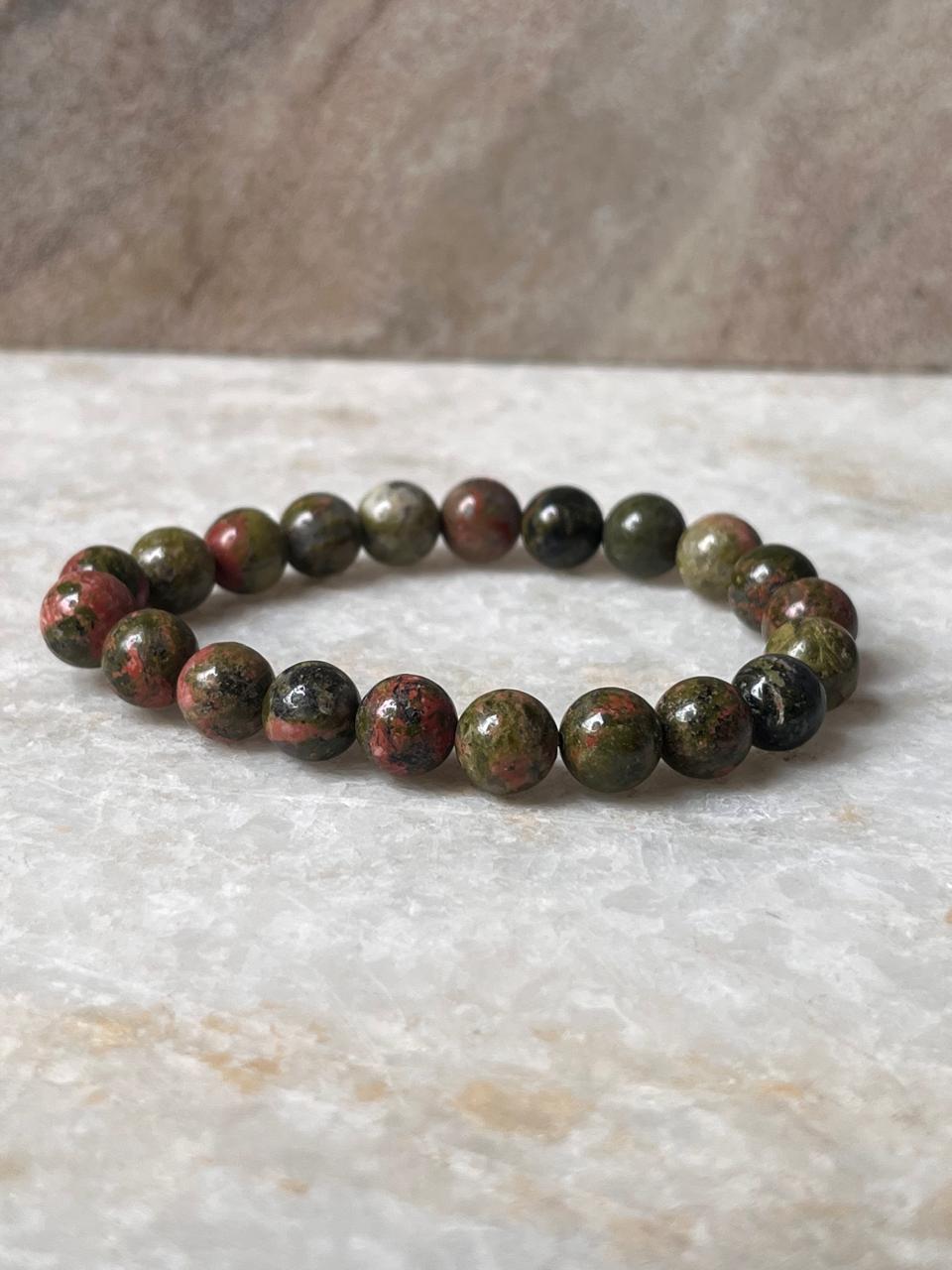 Unakite 8MM Natural Crystal Bracelet