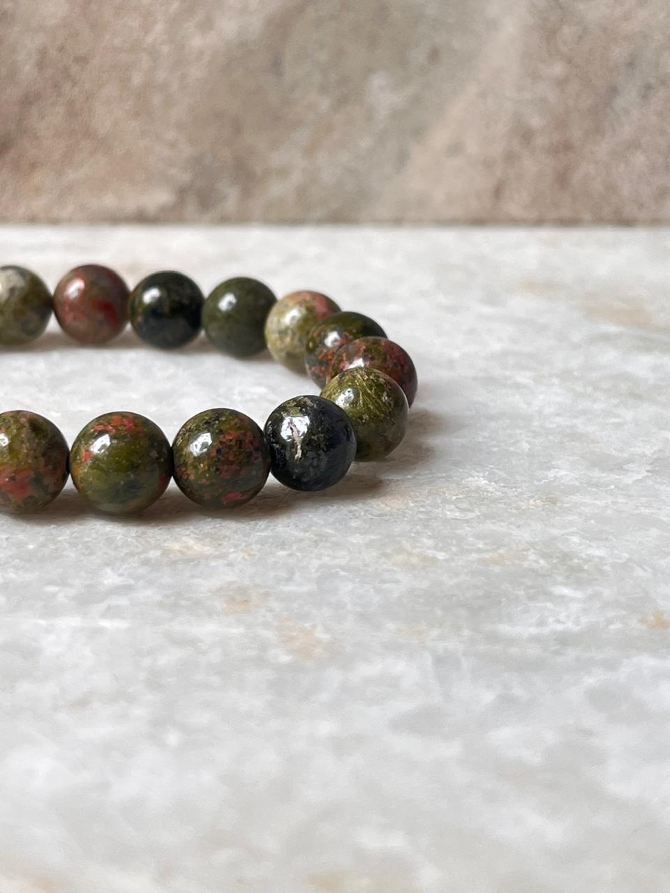 Unakite 8MM Natural Crystal Bracelet