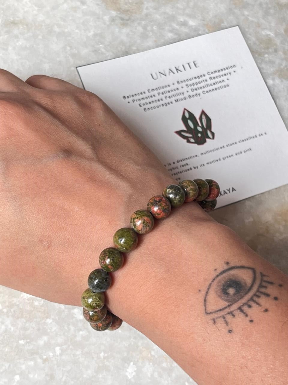 Unakite 8MM Natural Crystal Bracelet
