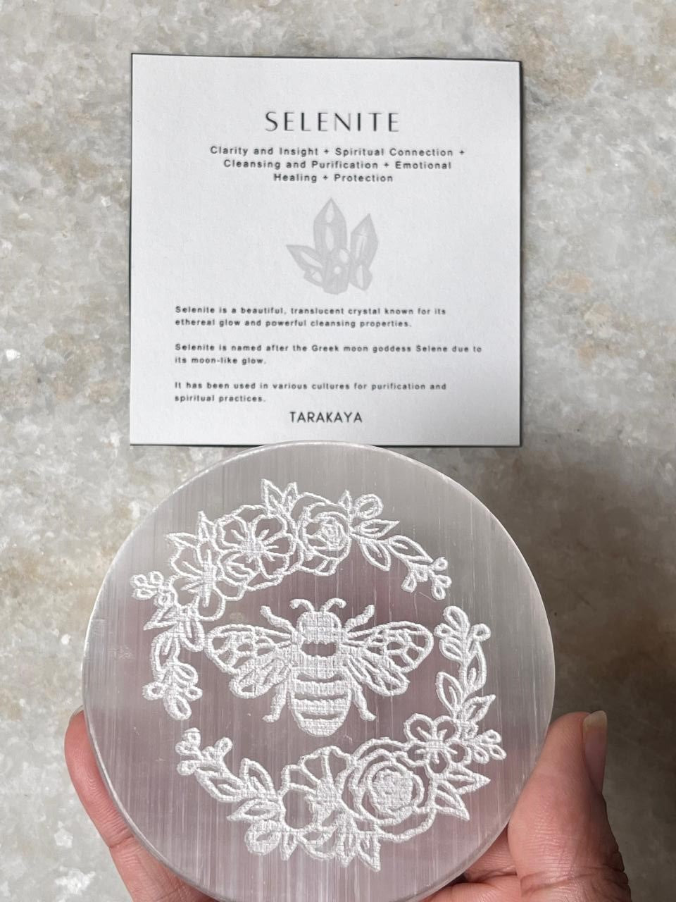 Selenite Charging Plate - Bee