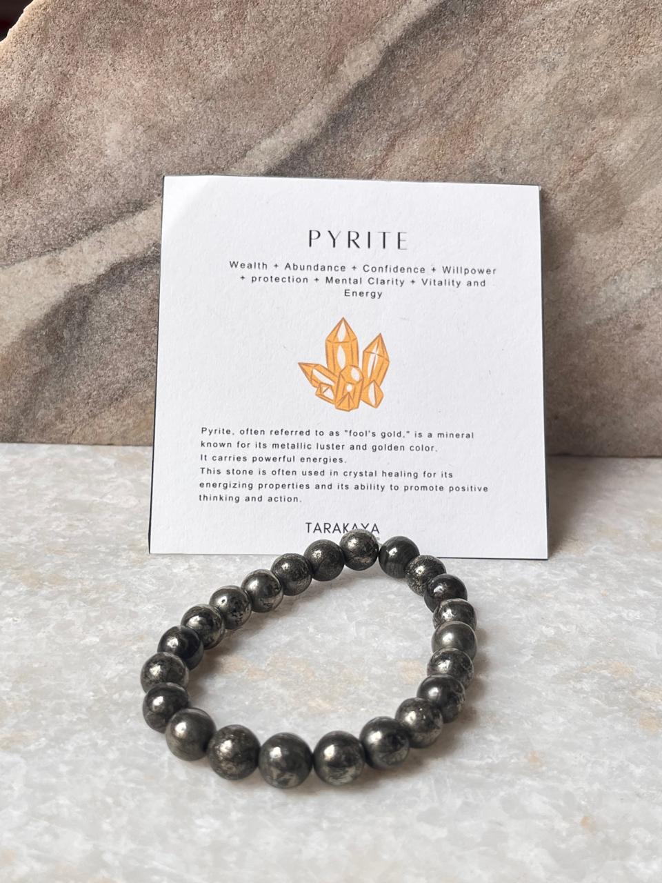 Natural Pyrite Crystal Bracelet for Wealth and Confidence