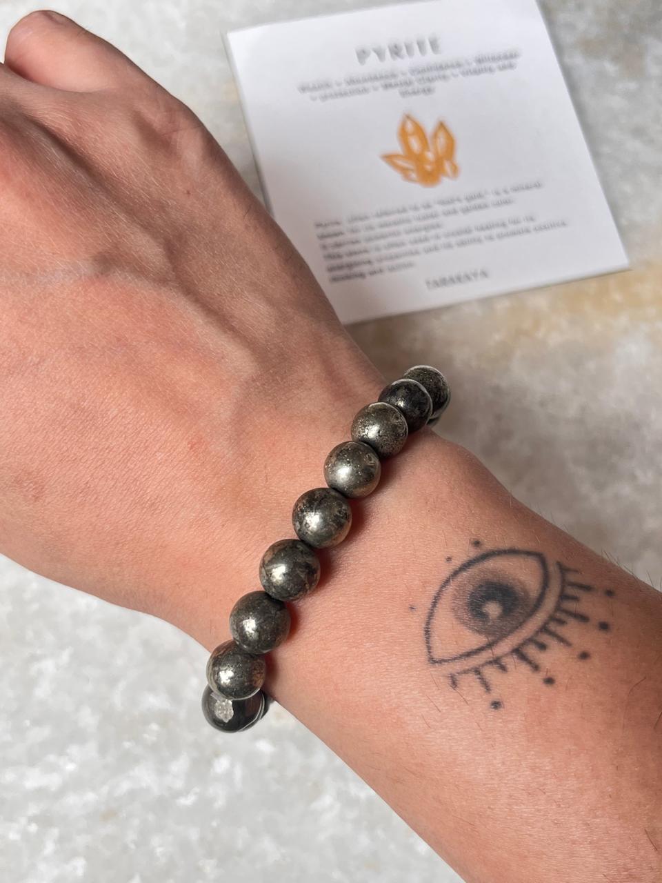 Pyrite Stretch Bracelet for Grounding and Strength